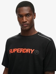Superdry Black Relaxed 100% Cotton Sport Tech Logo T-Shirt - Image 3 of 5
