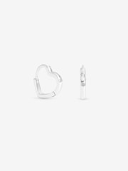 Simply Silver 925 Sterling Silver Heart Hoop Earrings - Image 3 of 3