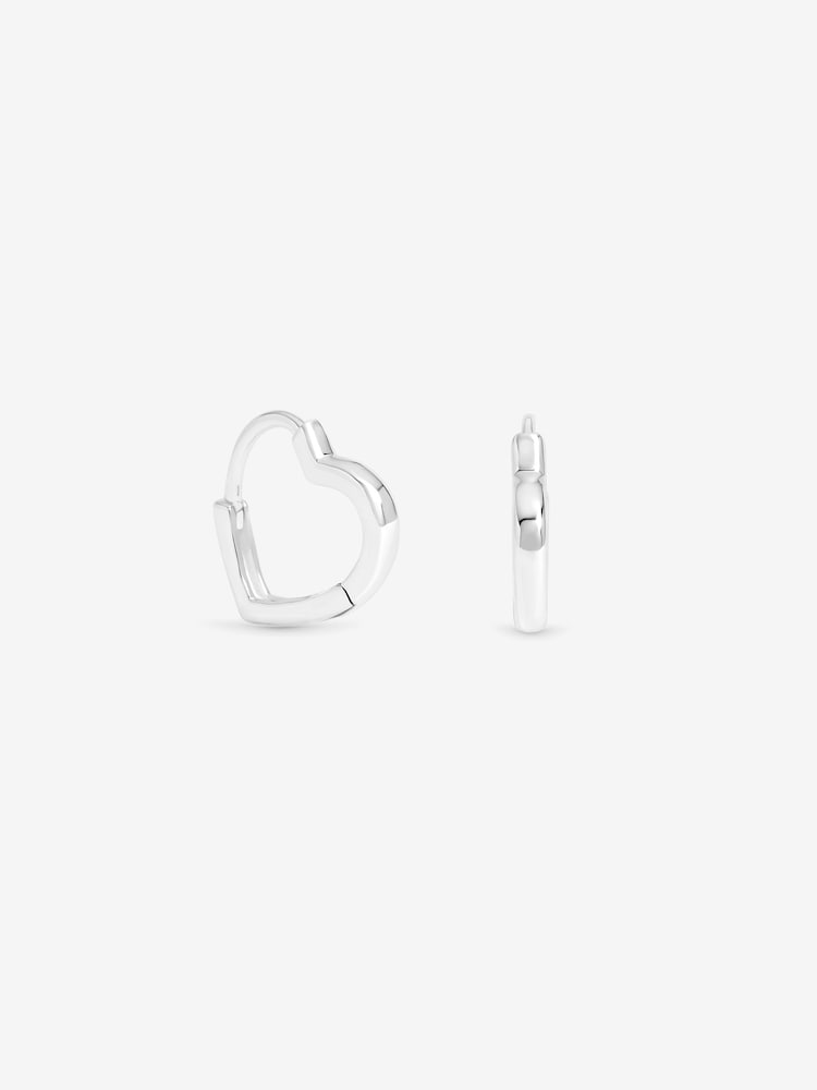 Simply Silver 925 Sterling Silver Heart Hoop Earrings - Image 3 of 3 Simply Silver 925 Sterling Silver Heart Hoop Earrings - Image 3 of 3