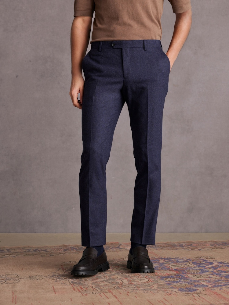 Blue Slim Signature Italian Fabric Suit Trousers - Image 1 of 9