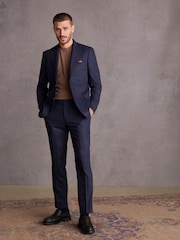 Blue Slim Signature Italian Fabric Suit Trousers - Image 2 of 9