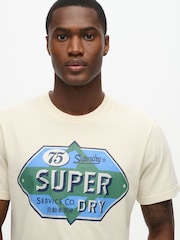 Superdry White 100% Cotton Gasoline Workwear T-Shirt - Image 3 of 5