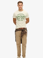 Superdry Cream Machined Goods Workwear T-Shirt - Image 2 of 5