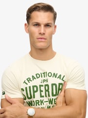 Superdry Cream Machined Goods Workwear T-Shirt - Image 3 of 5