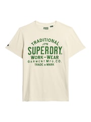Superdry Cream Machined Goods Workwear T-Shirt - Image 4 of 5
