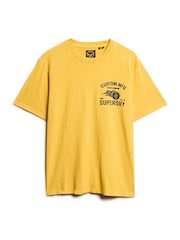 Gelb - Superdry Lo-Fi lockeres T-Shirt mit Biker-Grafik aus 100 % Baumwolle - Bild 4 von 5