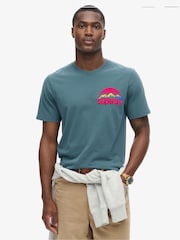 Albastru - Tricou din bumbac cu 100% și bumbac Superdry Great Outdoor - Imaginea 1 din 6