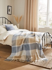 Blue Super Soft Ludlow Check Throw - Image 1 of 3