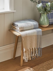Blue Super Soft Ludlow Check Throw - Image 2 of 3