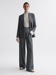 Reiss Stone Kylie Merino Wool Fitted Funnel Neck Top - Image 3 of 5