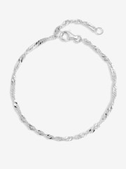 Simply Silver 925 Sterling Silver Twist Chain Bracelet - Image 2 of 2