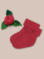 Babyblooms Valentines Day Frankie Bear Soft Toy and Baby Rosebud Socks - Love Heart Red - Image 3 of 5