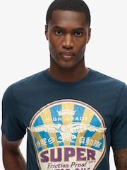 Superdry Eclipse Navy 100% Cotton Gasoline Workwear T-Shirt - Image 3 of 5