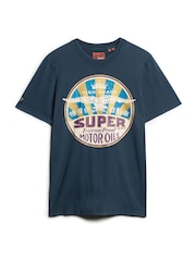 Superdry Eclipse Navy 100% Cotton Gasoline Workwear T-Shirt - Image 4 of 5