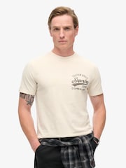 Superdry White Copper Label Chest 100% Cotton Graphic T-Shirt - Image 1 of 5