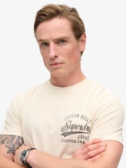 Superdry White Copper Label Chest 100% Cotton Graphic T-Shirt - Image 3 of 5