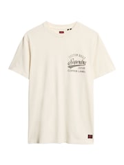 Superdry White Copper Label Chest 100% Cotton Graphic T-Shirt - Image 4 of 5