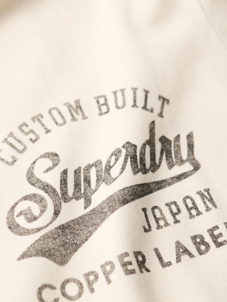 Superdry White Copper Label Chest 100% Cotton Graphic T-Shirt - Image 5 of 5