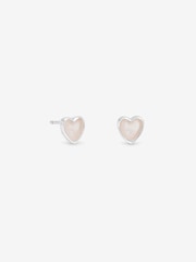 Simply Silver 925 Sterling Silver Heart Rose Quartz Stud Earrings - Image 3 of 3