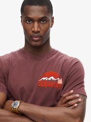 Superdry Brown Great Outdoor Back Graphic 100% Cotton T-Shirt - Image 4 of 6