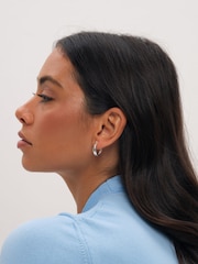 Simply Silver 925 Sterling Silver Polished Catch Hoop Earrings - Image 2 of 3