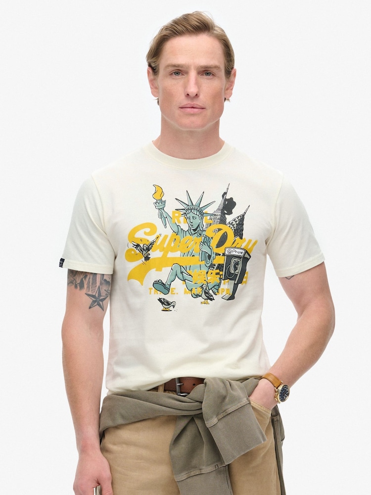 Superdry Off White New York VL Graphic T-Shirt - Image 1 of 5