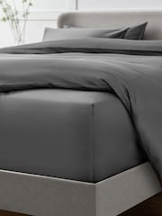 Charcoal Grey Collection Luxe 400 Thread Count 100% Egyptian Extra Deep Fitted Cotton Sateen Sheet - Image 1 of 2