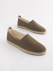 Taupe rjava - Espadrile iz mešanice semiša - Slika 2 iz 6