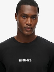 Superdry Black Micro Logo Graphic Loose 100% Cotton T-Shirt - Image 3 of 5