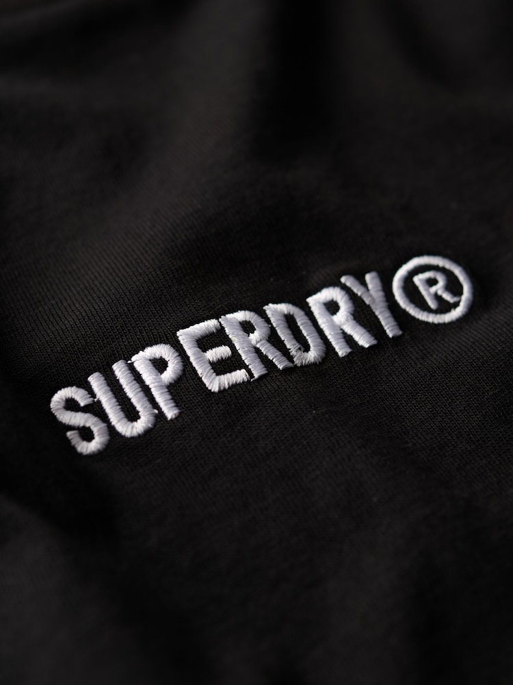 Superdry Black Micro Logo Graphic Loose 100% Cotton T-Shirt - Image 5 of 5
