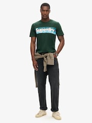 Verde de email - Tricou din bumbac % Superdry Retro Dungă cu logo 100 - Imaginea 2 din 5