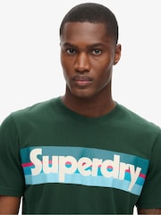 Verde de email - Tricou din bumbac % Superdry Retro Dungă cu logo 100 - Imaginea 3 din 5