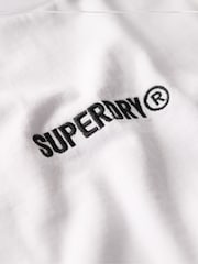 Superdry White Micro Logo Graphic Loose 100% Cotton T-Shirt - Image 5 of 5