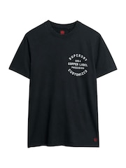 Schwarz - Superdry Copped-T-Shirt mit Grafik und Label an der Brust aus 100 % Baumwolle - Bild 4 von 5