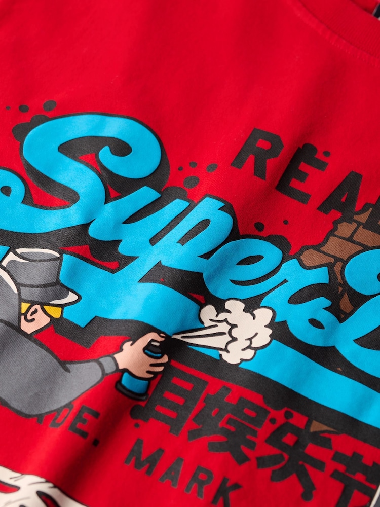 Optisch-Pitch Rot - Superdry – New York VL – Grafik-T-Shirt - Bild 5 von 5