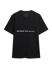 Superdry Black Loose Fit Utility Sport Logo 100% Cotton T-Shirt - Image 4 of 6