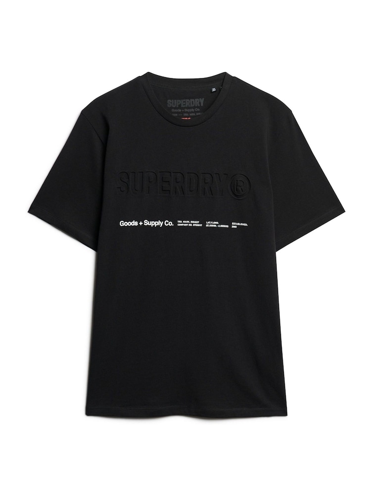 Superdry Black Loose Fit Utility Sport Logo 100% Cotton T-Shirt - Image 4 of 6