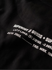 Superdry Black Loose Fit Utility Sport Logo 100% Cotton T-Shirt - Image 6 of 6