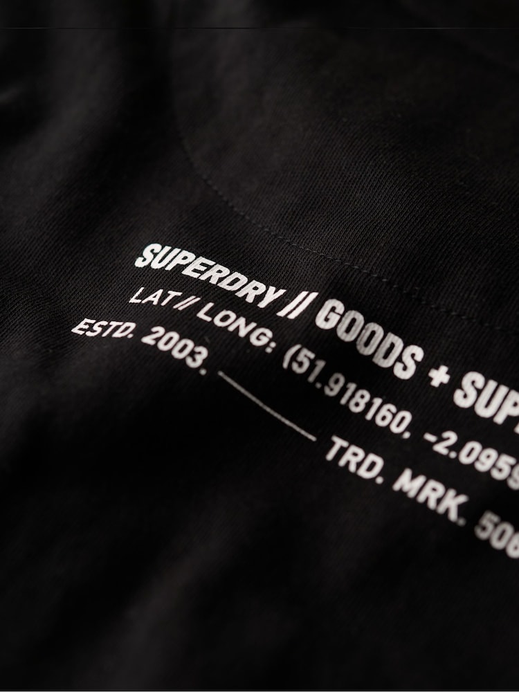 Superdry Black Loose Fit Utility Sport Logo 100% Cotton T-Shirt - Image 6 of 6