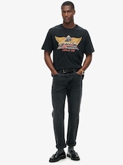 Superdry Jet Black 100% Cotton 70s Rock Graphic Band T-Shirt - Image 2 of 6
