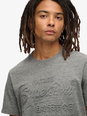 Superdry Charcoal Grit Embossed Vl Graphic T-Shirt - Image 3 of 6