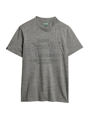 Superdry Charcoal Grit Embossed Vl Graphic T-Shirt - Image 4 of 6