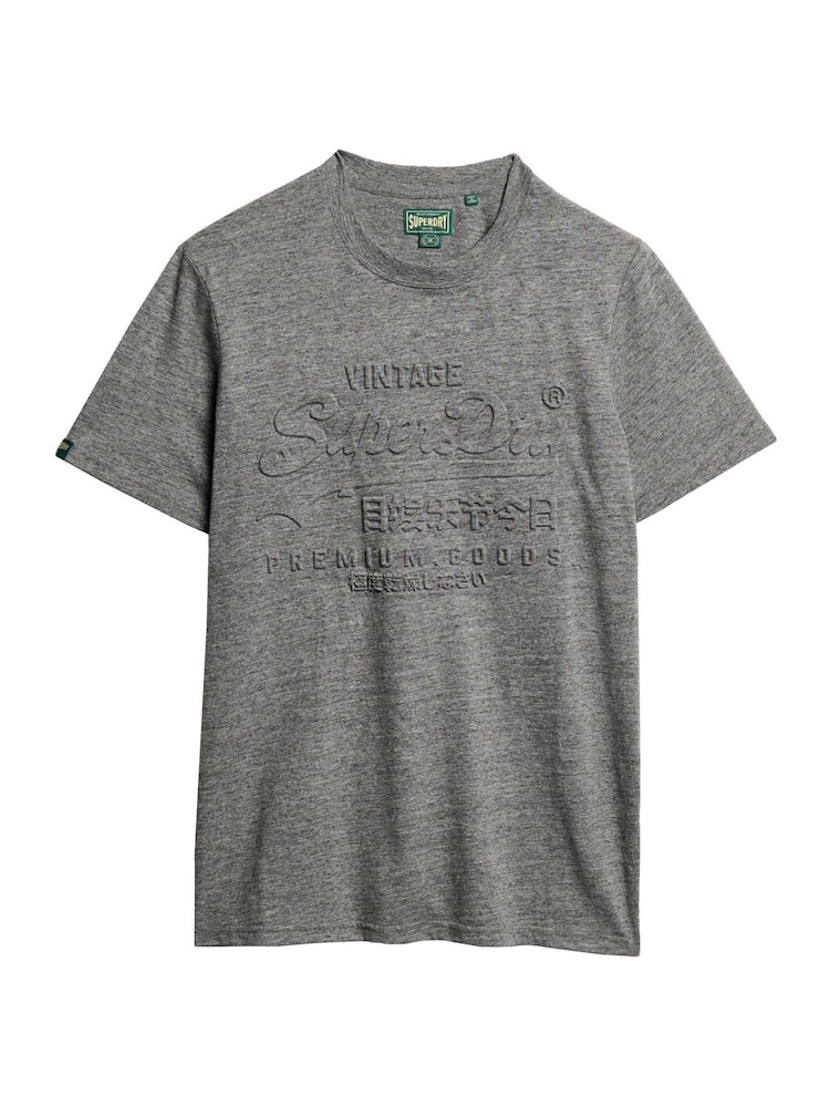 Superdry Charcoal Grit Embossed Vl Graphic T-Shirt - Image 4 of 6