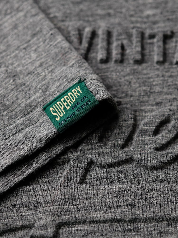 Superdry Charcoal Grit Embossed Vl Graphic T-Shirt - Image 5 of 6