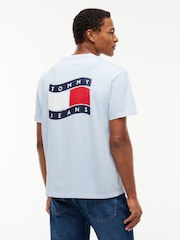 Tommy Jeans Blue Wavy Flag Back Logo Relaxed T-Shirt - Image 2 of 5