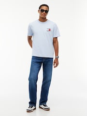 Tommy Jeans Blue Wavy Flag Back Logo Relaxed T-Shirt - Image 3 of 5