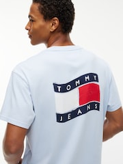 Tommy Jeans Blue Wavy Flag Back Logo Relaxed T-Shirt - Image 4 of 5