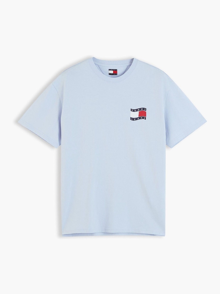 Tommy Jeans Blue Wavy Flag Back Logo Relaxed T-Shirt - Image 5 of 5