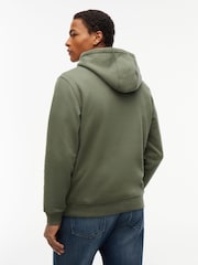 Tommy Jeans Green Flag Embroidery Fleece Drawstring Hoodie - Image 2 of 5