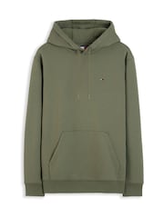 Tommy Jeans Green Flag Embroidery Fleece Drawstring Hoodie - Image 5 of 5
